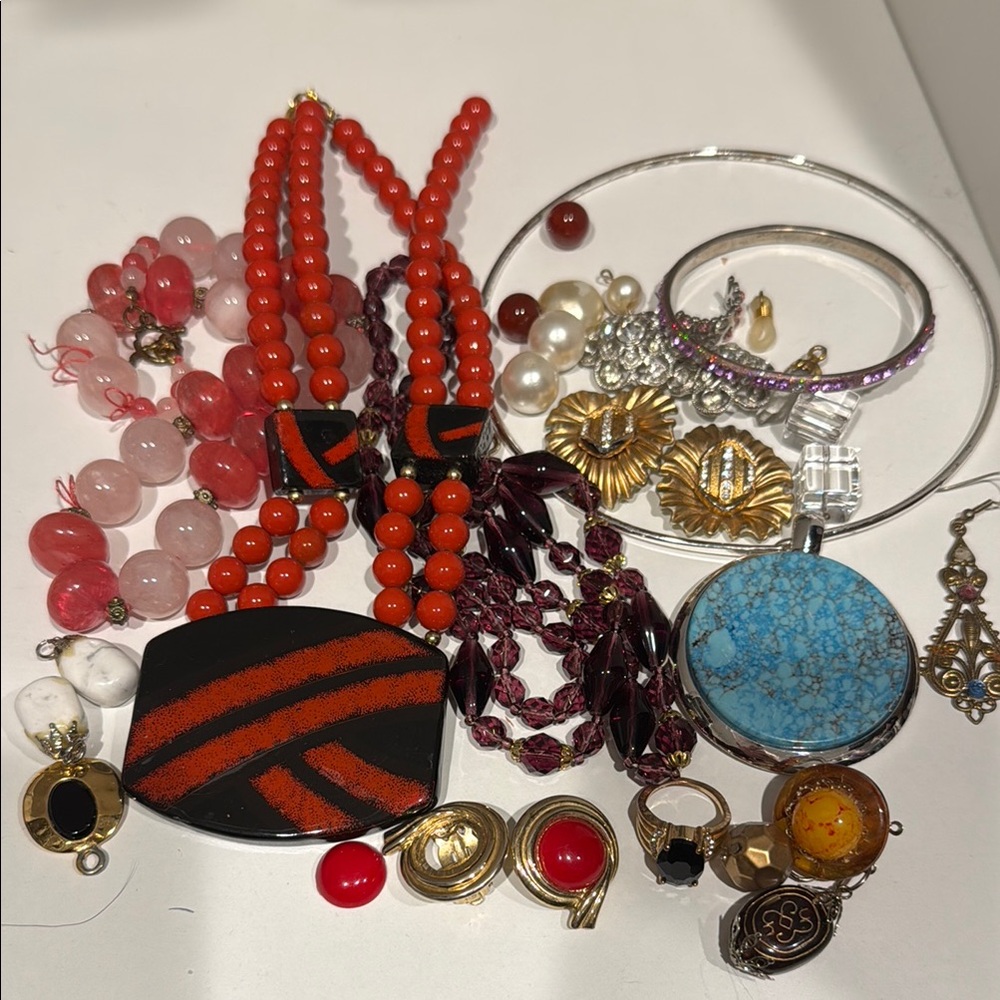 Vintage Multicolor Broken Jewelry Lot
